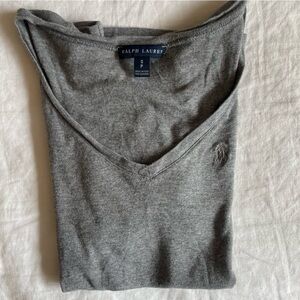 3 for $30 | Ralph Lauren Blue Label Gray V Neck Tee Shirt